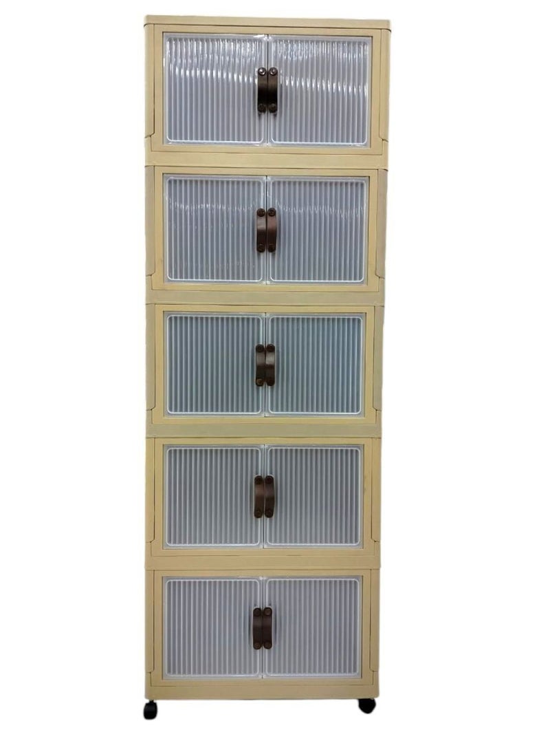 خورشيد للبلاستيك دولاب فانتازيا 5 رف من من خورشيد بلاست للبلاستيك - كافيه - Image 1